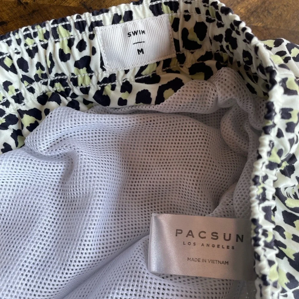 PacSun Black and White Animal Print Swim Trunks - Picture 6 of 6